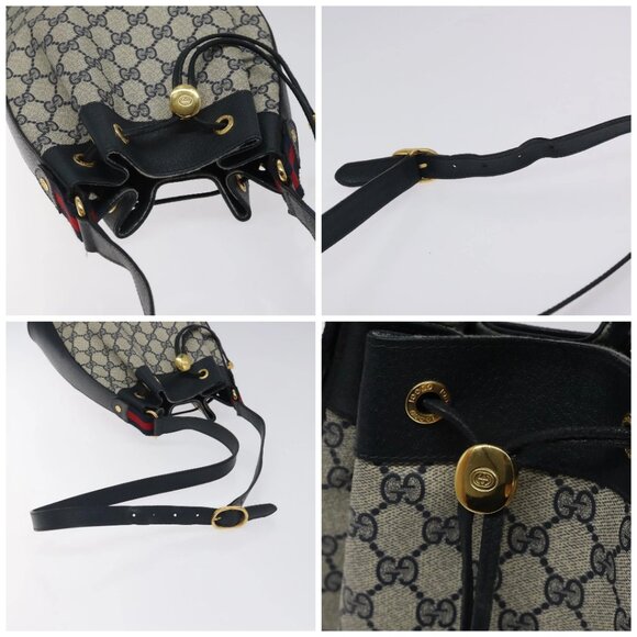 GUCCI GG Supreme Sherry Line Shoulder Bag PVC Navy Gold 41 02 034 Auth 124862 - Picture 16 of 16